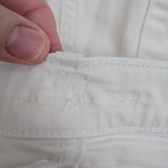 7 For All Mankind Slim Trousers White Flare Jeans Size 29 Womens 29 x 32 Stretch - Picture 14 of 15